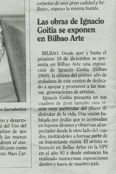 Las obras de Ignacio Goitia se exponen en Bilbao Arte