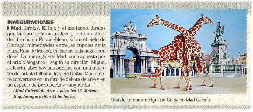 Inauguraciones. Mad. Jirafas. El hijo y el exotismo
