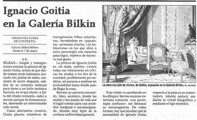 Ignacio Goitia en la Galería Bilkin