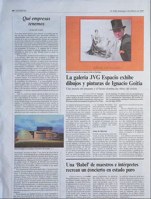 La galería JVG Espacio exhibe dibujos y pinturas de Ignacio Goitia