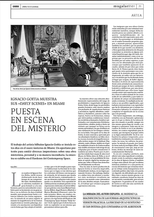 IGNACIO GOITIA MUESTRA SUS «DAVID SERIES» EN MIAMI. PUESTA EN ESCENA DEL MISTERIO