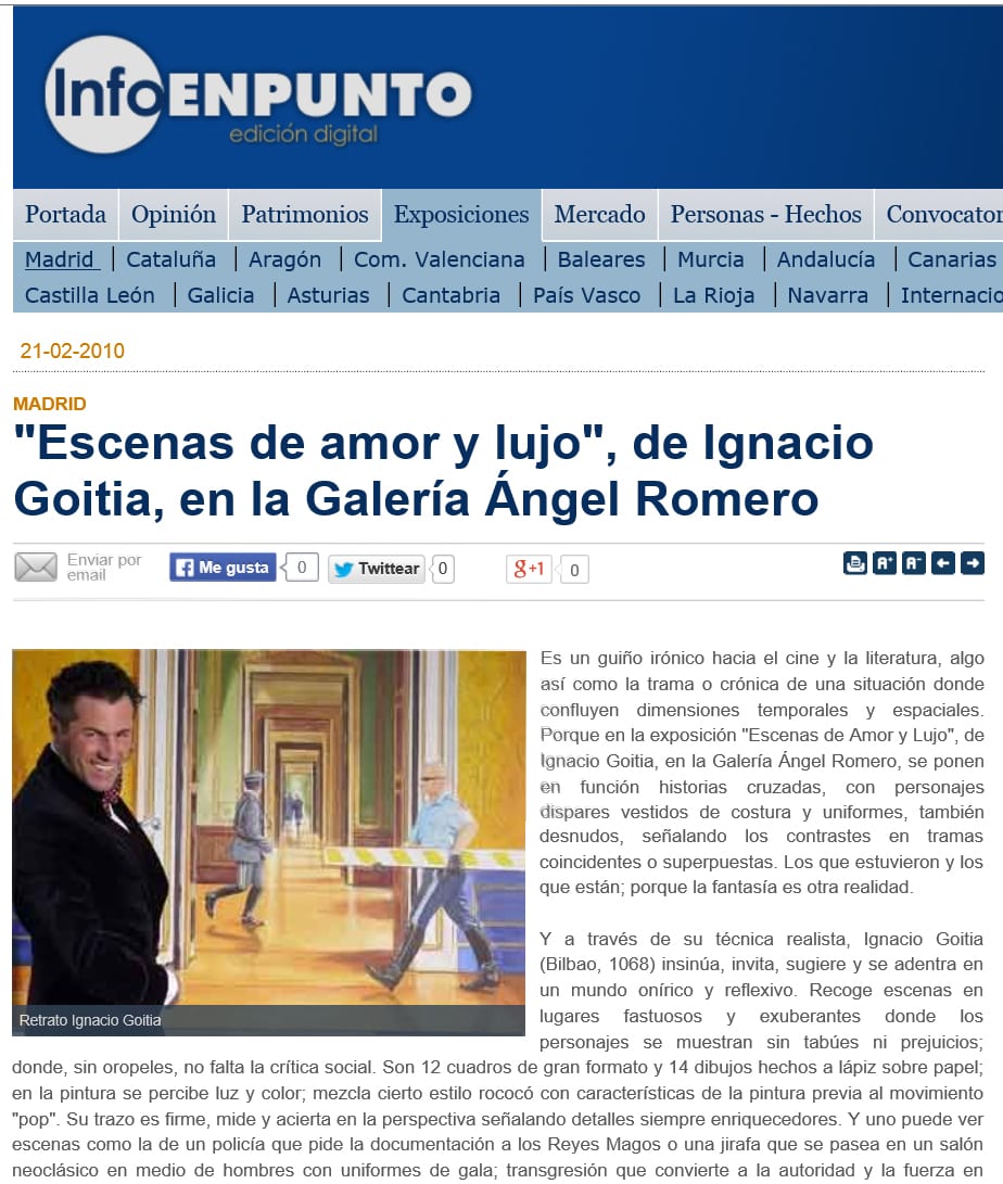 Escenas de amor y lujo, de Ignacio Goitia, en la Galería Ángel Romero