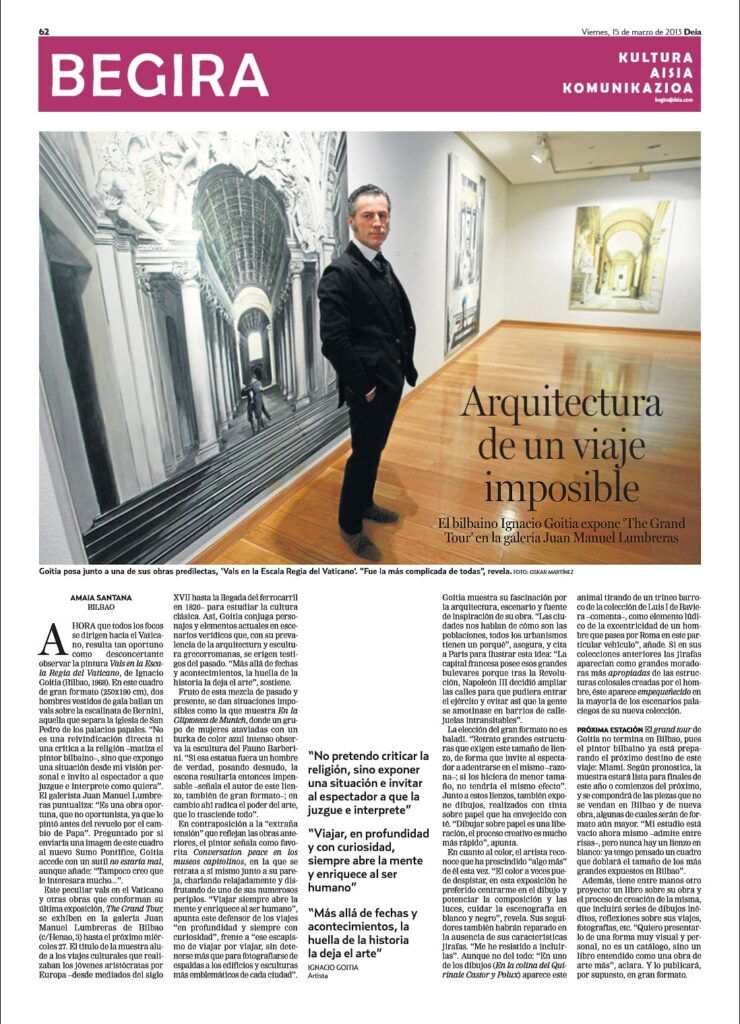 Arquitectura de un viaje imposible. El bilbaino Ignacio Goitia expone 'The Grand Tour' en la galería Juan Manuel Lumbreras
