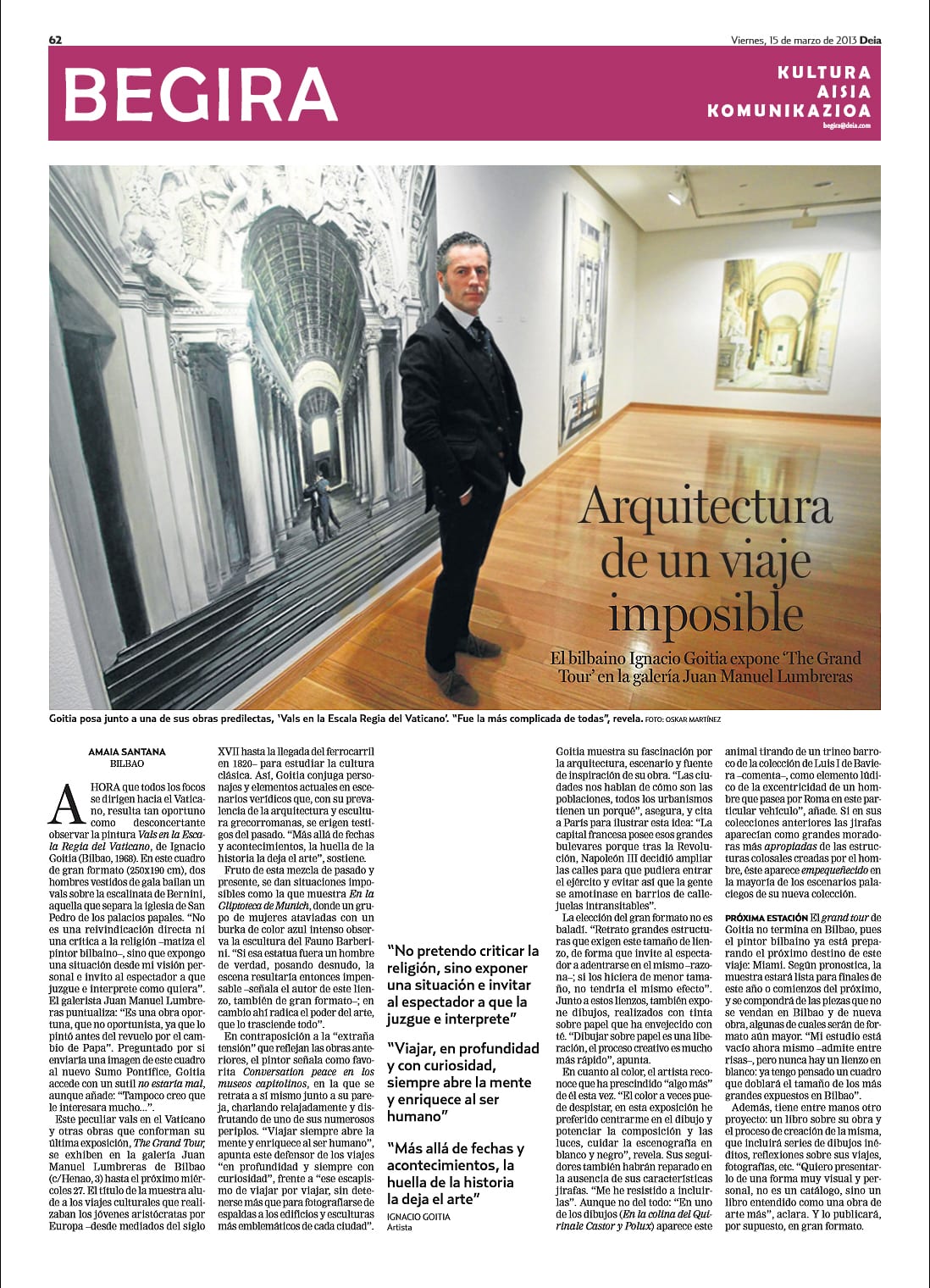 Arquitectura de un viaje imposible. El bilbaino Ignacio Goitia expone 'The Grand Tour' en la galería Juan Manuel Lumbreras