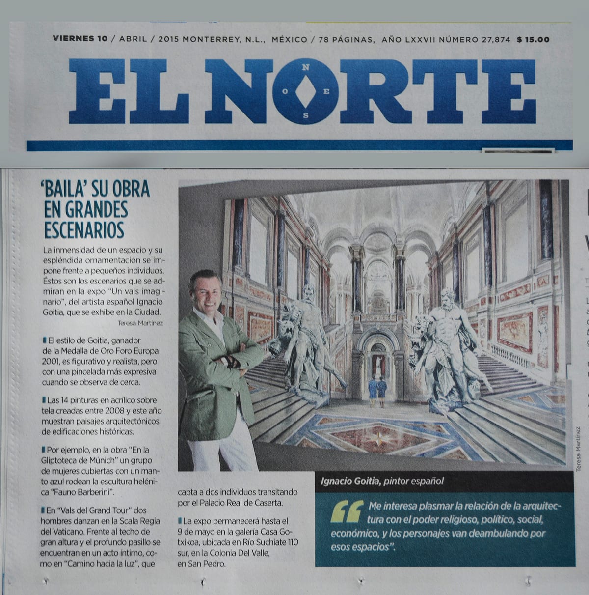 'Baila' su obra en grandes escenarios