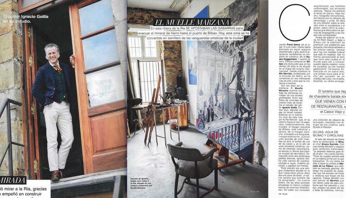 El pintor Ignacio Goitia en su estudio