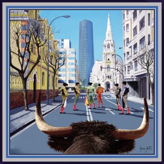 Carré seda Cartel toros Ignacio Goitia 90 x90