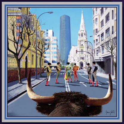 Carré seda Cartel toros Ignacio Goitia 90 x90