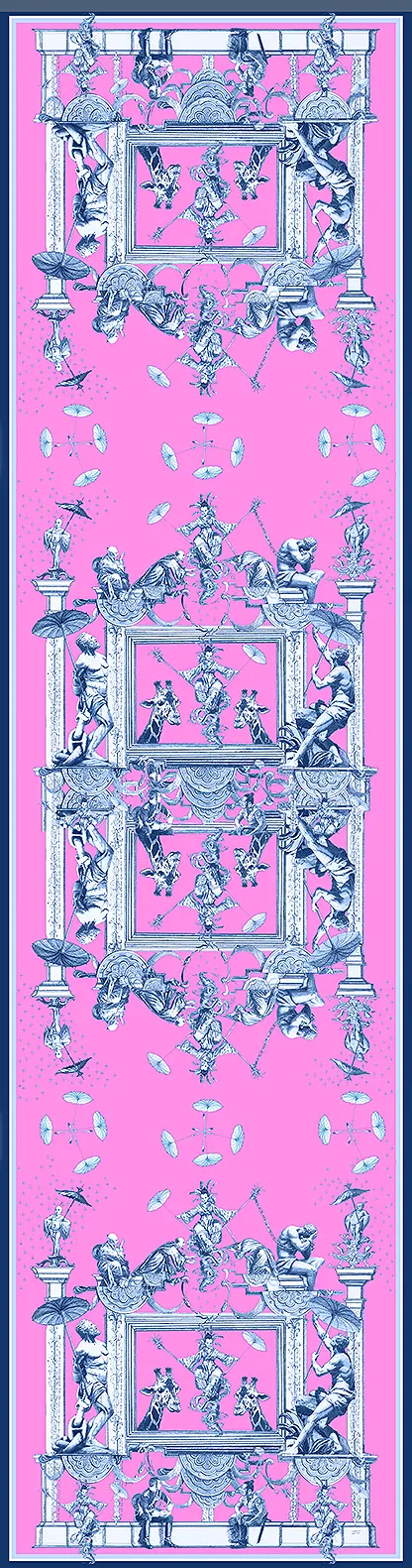 Flatiron Rosa y Azul | Bufanda