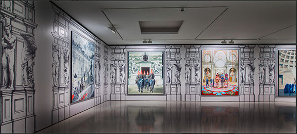 papel pintado artístico basado en una obra pictórica aplicado a un espacio interior