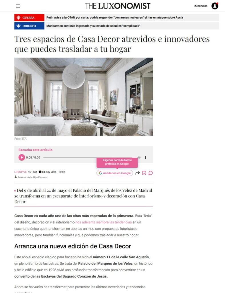Tres espacios de Casa Decor atrevidos e innovadores que puedes trasladar a tu hogar