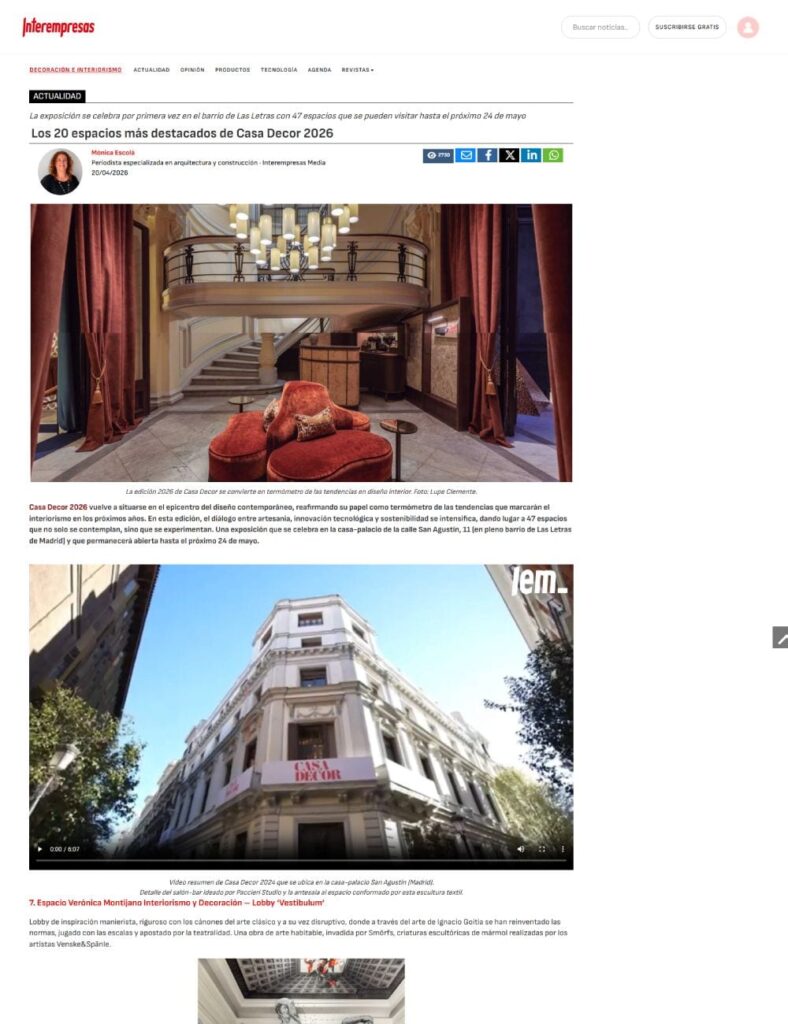 Los 20 espacios más destacados de Casa Decor 2026
