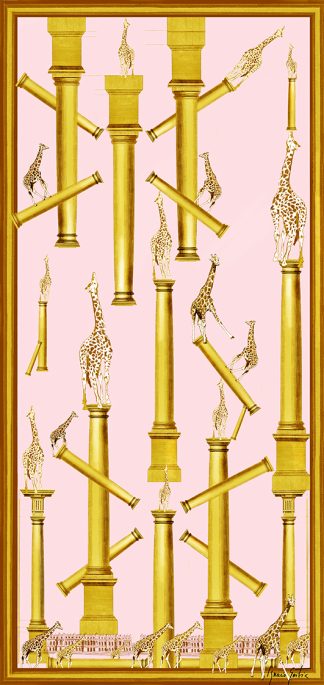 Jirafas Columnas Rosa Claro | Seda