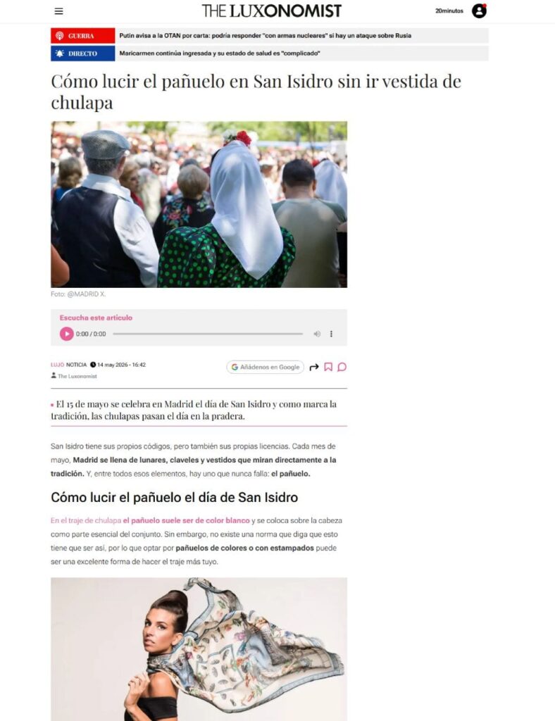 Cómo lucir el pañuelo en San Isidro sin ir vestida de chulapa