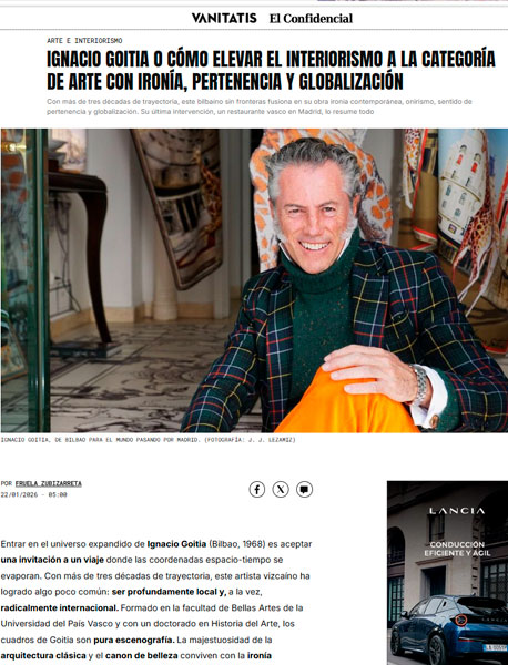 Ignacio Goitia o cómo elevar el interiorismo a la categoría de arte con ironía, pertenencia y globalización