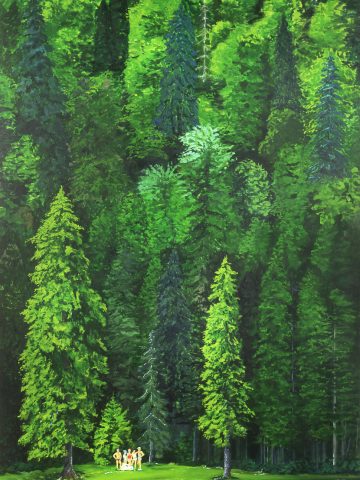 katis en el bosque, acrílico sobre tela, 200 x 150cm 1999, colección paricular Bilbao